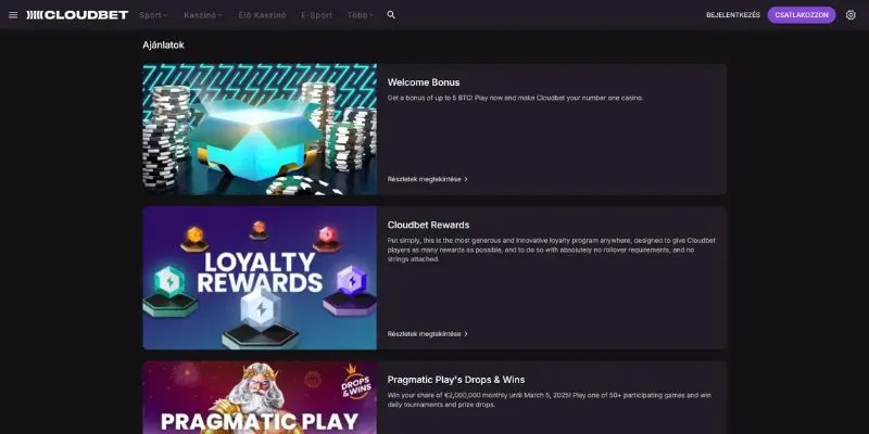 cloudbet-ajanlatok cloudbet-ajanlatok